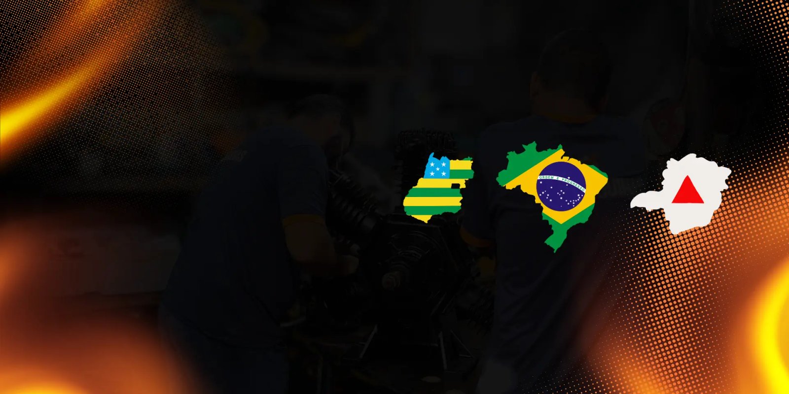 Equipe AgroMáquinas trabalhando em equipamentos