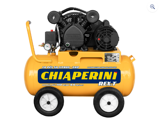 Compressor de ar média pressão 10 pcm 50 litros - Chiaperini 10 PÉS 50L REX.T Móvel