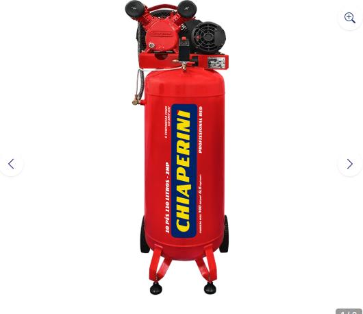Compressor de ar média pressão 10 pcm 110 litros - Chiaperini 10/110 RED Vertical