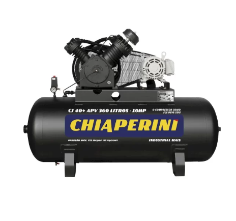Compressor de ar alta pressão 40 pcm 360 litros - Chiaperini CJ 40+ APV 360L